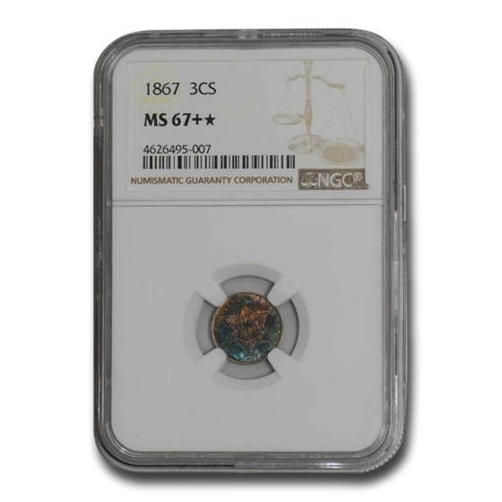 1867 Three Cent Silver MS-67+* NGC 1867 Three Cent Silver MS-67+* NGC